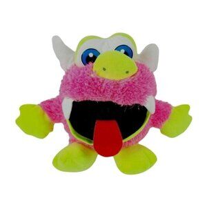 Classic Toy Co Monster 11 in Plush Fangs Horns Tongue Pink Green Stuffed Animal